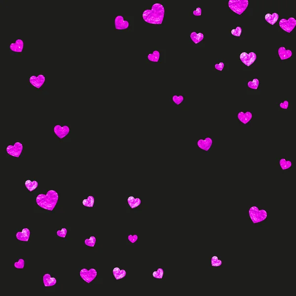 ピンクの輝きの心を持つブライダル背景 バレンタインデー ベクトル コンフェッティ 手描きの質感 パーティーの招待状 小売オファー 広告のテーマが大好きです ハートのブライダル背景テンプレート — ストックベクタ
