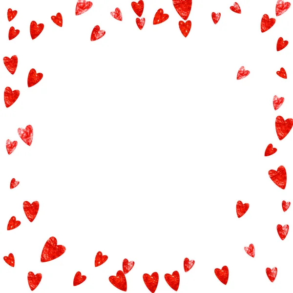 Kırmızı Parıltılı Sevgililer Günü Kalbi Şubat Günü Sevgililer Günü Kalp — Stok Vektör
