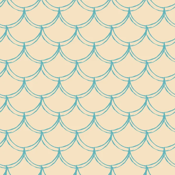 Little Mermaid Seamless Pattern Fish Skin Texture Tillable Background Girl — Stock Vector
