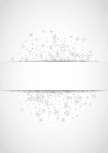 Kerstpapier Banner Met Zilveren Sneeuwvlokken Winterraam Nieuwjaar Kerst Papieren Spandoek — Stockvector