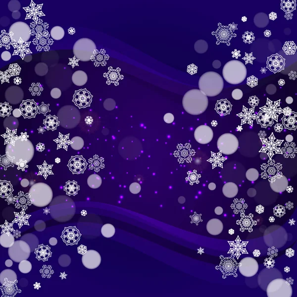 Fenêtre Neige Avec Flocons Neige Ultraviolets Nouvel Givré Toile Fond — Image vectorielle