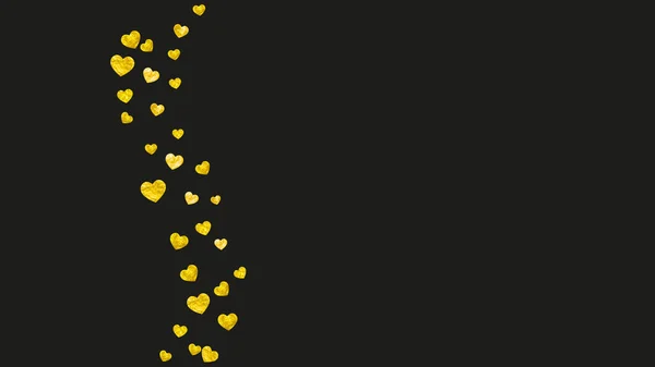 Cadre Coeur Pour Saint Valentin Avec Paillettes Dorées Février Confiseries — Image vectorielle