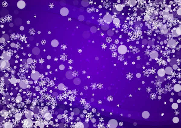 Winter Frame Ultra Violet Snowflakes New Year Frosty Backdrop Snow — Stock Vector