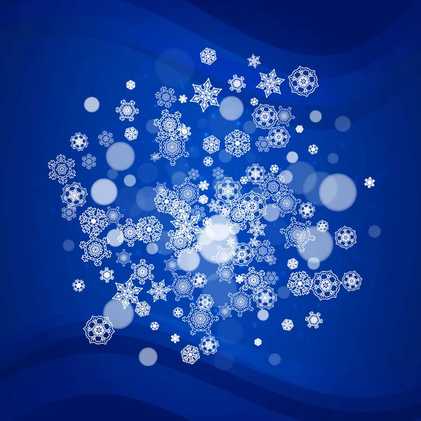 Πρωτοχρονιάτικα Σύνορα Λευκές Νιφάδες Χιονιού Χειμερινό Φόντο Καλά Χριστούγεννα Και — Διανυσματικό Αρχείο