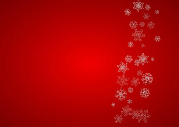 Рождественский Фон Серебряными Снежинками Блестками Горизонтальный Новогодний Рождественский Фон Приглашения — стоковый вектор