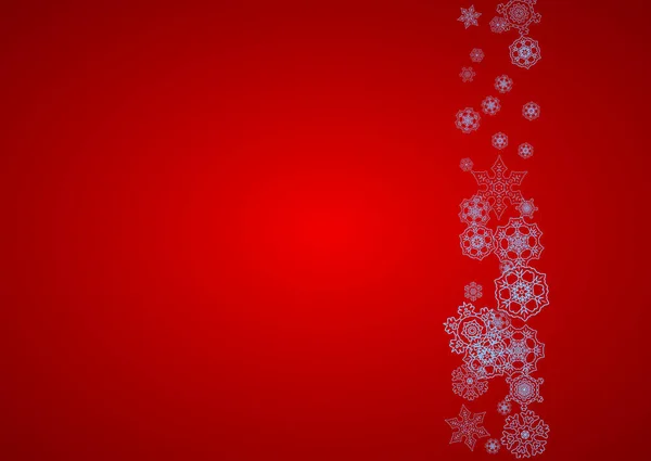 Cadre Noël Avec Flocons Neige Sur Fond Rouge Les Couleurs — Image vectorielle