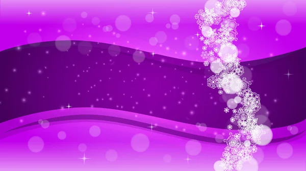 Schneefenster Mit Ultravioletten Schneeflocken Neujahrskulisse Winterrahmen Für Flyer Geschenkkarte Party — Stockvektor