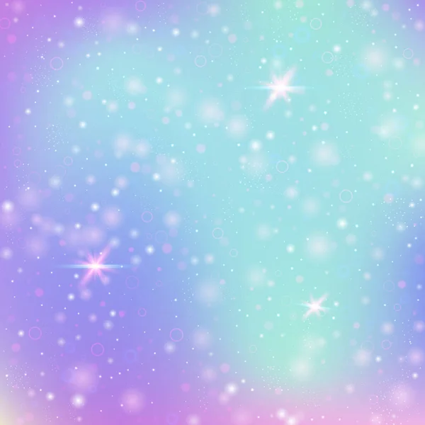 Sfondo Fata Con Rete Arcobaleno Bandiera Universo Kawaii Colori Principessa — Vettoriale Stock
