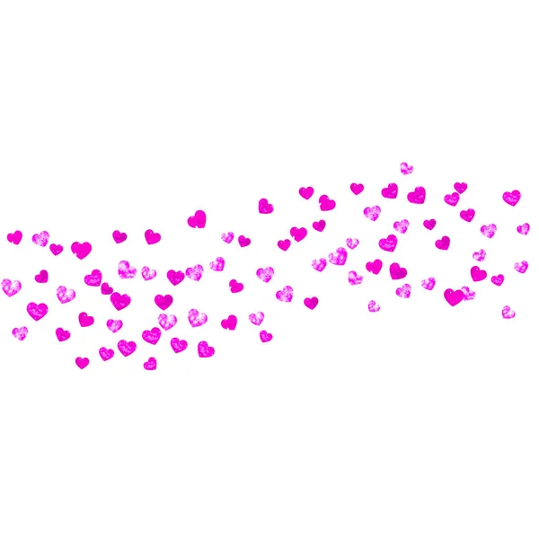 Fond Coeur Grunge Pour Saint Valentin Avec Des Paillettes Roses — Image vectorielle