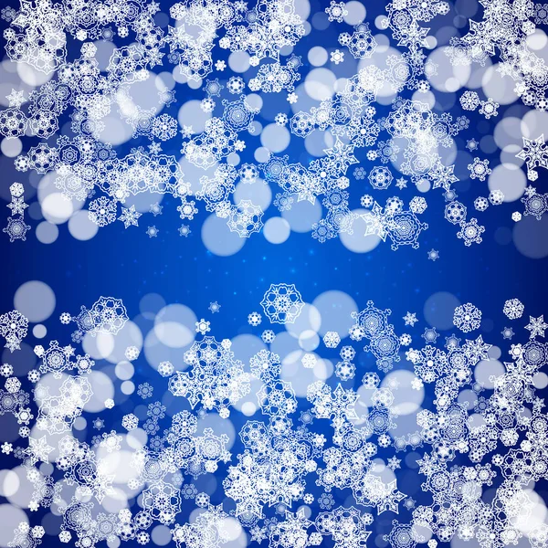 Snowflake Border Christmas New Year Celebration Holiday Snowflake Border Blue — Stock Vector