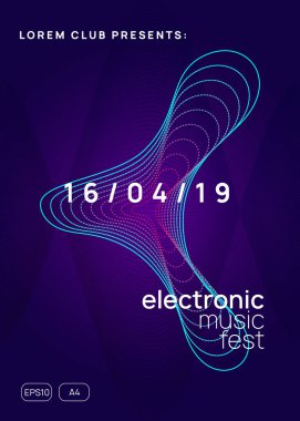 Kulüp broşürü. Dinamik gradyan şekil ve çizgi. Futuristik konser dergisi tasarımı. Neon Club broşürü. Elektro dans müziği. Trance parti DJ 'i. Elektronik ses festivali. Tekno olay posteri.
