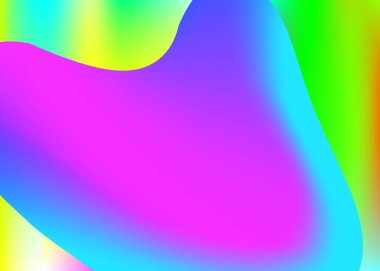 Sıvı elementler. Modern modayla birlikte holografik 3d arkaplan. Canlı gradyan örgüsü. Renkli el ilanı, duvar kağıdı şablonu. Dinamik şekilleri ve sıvısı olan sıvı elementler.