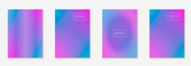 Güzel kapak şablonu. Yarım ton eğimli asgari trend vektörü. Broşür, poster, broşür ve davetiye için Geometrik serin kapak şablonu. Minimalist renkli şekiller. Soyut resimleme.