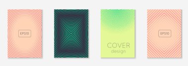 Güzel kapak şablonu. Yarım ton eğimli asgari trend vektörü. Broşür, poster, broşür ve davetiye için Geometrik serin kapak şablonu. Minimalist renkli şekiller. Soyut resimleme.