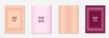 Minimum moda kaplama şablonu ayarlandı. Yarım tonlu fütürist düzen. Kitap, katalog ve yıllık için geometrik kapak şablonu. Minimalist renkli gradyanlar. Soyut iş illüstrasyonu.