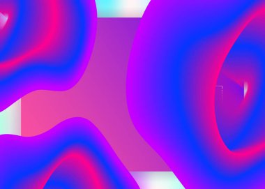 İniş sayfası. Neon ui, arayüz kompozisyonu. Canlı gradyan örgüsü. Modern modayla birlikte holografik 3d arkaplan. Sıvı dinamik elementler ve sıvı şekilli iniş sayfası.