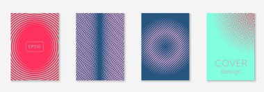 Güzel kapak şablonu. Yarım ton eğimli asgari trend vektörü. Broşür, poster, broşür ve davetiye için Geometrik serin kapak şablonu. Minimalist renkli şekiller. Soyut resimleme.