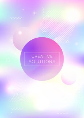 Sıvı şekilli Bauhaus arkaplanı. Gradyan memphis elementleriyle dinamik holografik sıvı. Broşür, ui, dergi, poster, afiş ve uygulama için grafik şablonu. Parlak bauhaus arkaplanı.