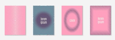 Güzel kapak şablonu. Yarım ton eğimli asgari trend vektörü. Broşür, poster, broşür ve davetiye için Geometrik serin kapak şablonu. Minimalist renkli şekiller. Soyut resimleme.