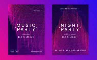 DJ etkinliği. Dinamik gradyan şekil ve çizgi. Modern konser afişi. DJ olayı neon broşürü. Tekno trans partisi. Elektro dans müziği. Elektronik ses. Kulüp festivali posteri.