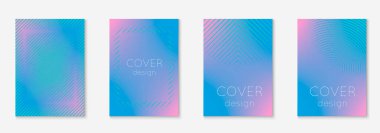 Gradyan kapak şablonu ayarlandı. Yarım tonlu asgari modayla. Afiş, sunum ve broşür için gelecek eğilimli kapak şablonu. Minimalist renkli şekiller. Soyut iş illüstrasyonu