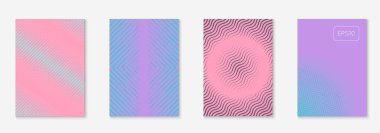 Minimum moda kaplama şablonu ayarlandı. Yarım tonlu fütürist düzen. Kitap, katalog ve yıllık için geometrik kapak şablonu. Minimalist renkli gradyanlar. Soyut iş illüstrasyonu.