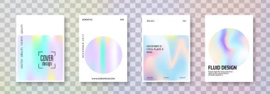 Hologram soyut arkaplan oluşturuldu. Gradyan örgülü gelecekçi hologram arkaplanı. 90 'lar, 80' ler modası. Pankart, sunum, pankart, broşür için yanardöner grafik şablonu.