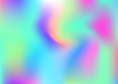 Soyut arkaplan hologramı. Hologramla en düşük gradyan ağ arkaplanı. 90 'lar, 80' ler modası. Broşür, el ilanı, poster tasarımı, duvar kağıdı, mobil ekran için yanardöner grafik şablonu.