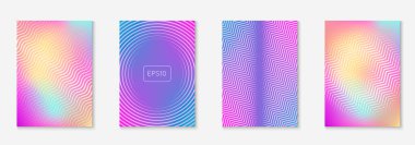 Minimum moda kaplama şablonu ayarlandı. Yarım tonlu fütürist düzen. Kitap, katalog ve yıllık için geometrik kapak şablonu. Minimalist renkli gradyanlar. Soyut iş illüstrasyonu.