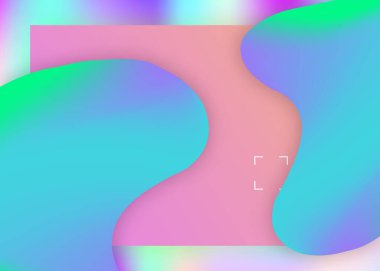 Sıvı sıvı. Daire içine al, uygulama şablonu. Canlı gradyan örgüsü. Modern modayla birlikte holografik 3d arkaplan. Dinamik elementleri ve şekilleri olan sıvı. İniş sayfası.