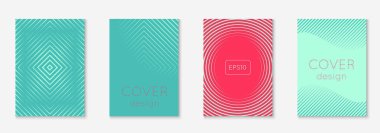 Gradyan kapak şablonu ayarlandı. Yarım tonlu asgari modayla. Afiş, sunum ve broşür için gelecek eğilimli kapak şablonu. Minimalist renkli şekiller. Soyut iş illüstrasyonu