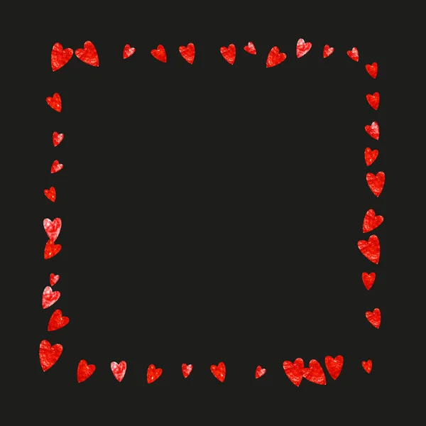 Walentynki Wyprzedaż Czerwonym Brokatowym Sercem Lutego Dzień Konfetti Wektorowe Walentynki — Wektor stockowy
