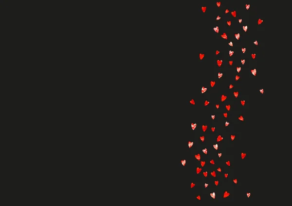 Весільний Душ Рожевими Блискучими Серцями День Святого Валентина Векторна Конфетті — стоковий вектор