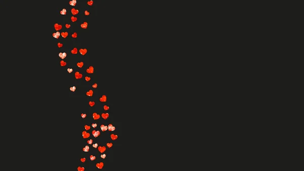 Hartframe Voor Valentijnsdag Met Rode Glitter Februari Dag Vector Confetti — Stockvector