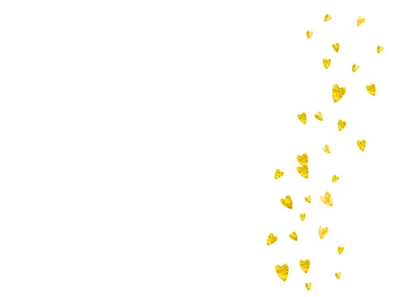 Νυφικό Ντους Φόντο Καρδιές Χρυσό Glitter Ημέρα Του Αγίου Βαλεντίνου — Διανυσματικό Αρχείο