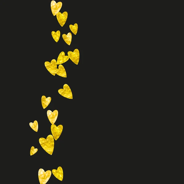 黄金の輝きの心を持つバレンタインの背景 2月14日 バレンタインバックグラウンドテンプレート用ベクトルコンフェッティ 手描きの質感をグランジ バウチャー 特別なビジネス広告 バナーのための愛のテーマ — ストックベクタ