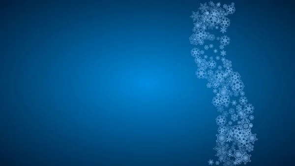 Los Copos Nieve Año Nuevo Sobre Fondo Azul Con Los — Vector de stock