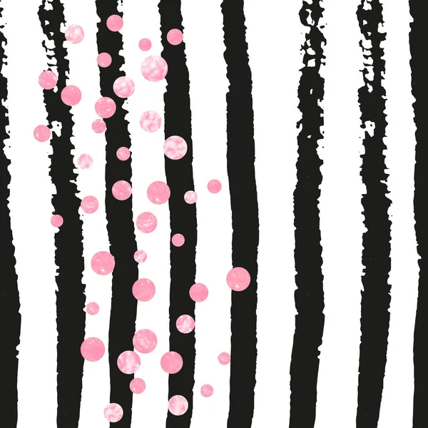 Весільний Блиск Конфетті Точками Чорних Смужках Блискучі Випадкові Падіння Блискітки — стоковий вектор