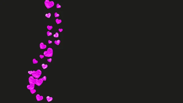 День Святого Валентина Листівка Рожевими Блискучими Серцями Лютого Векторна Конфігурація — стоковий вектор