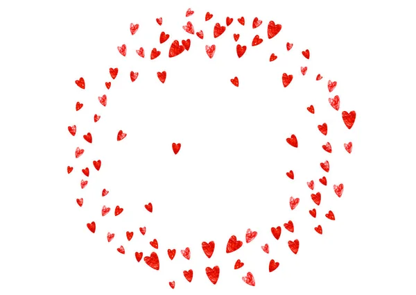 Prysznic Ślubny Tło Różowym Brokatowym Sercem Walentynki Konfetti Wektorowe Ręcznie — Wektor stockowy