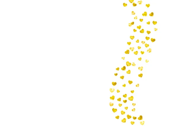 Bruids Douche Achtergrond Met Gouden Glitter Hartjes Valentijnsdag Vectorconfetti Handgetekend — Stockvector