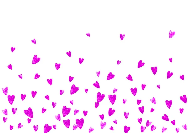 Fondo Confeti Corazón Con Brillo Rosa Día San Valentín Marco — Archivo Imágenes Vectoriales