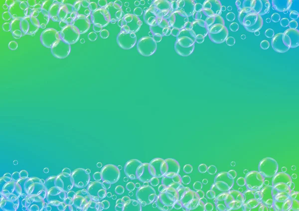 Fizz Hintergrund Mit Shampoo Schaum Und Seifenblasen Vektor Illustration Konzept — Stockvektor