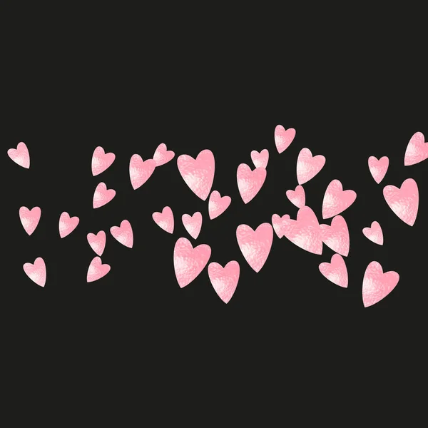 Casamento Glitter Confetti Com Corações Costas Isoladas Lantejoulas Caídas Aleatoriamente — Vetor de Stock
