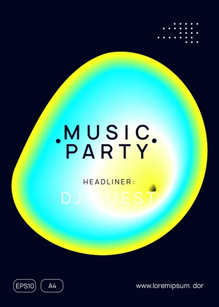 Muziekfeest Moderne Trance Party Brochure Lay Out Vloeibare Holografische Gradiënt — Stockvector