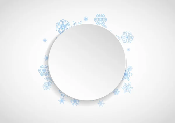 Snow Frame White Paper Background Horizontal Christmas Happy New Year — Stock Vector