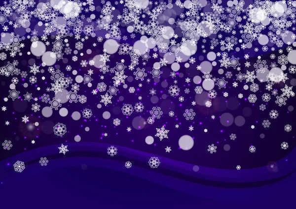 Xmas Sales Ultraviolet Snowflakes New Year Frosty Backdrop Winter Frame — Stock Vector