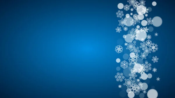 Nieve Año Nuevo Sobre Fondo Azul Tema Invierno Horizontal Navidad — Archivo Imágenes Vectoriales