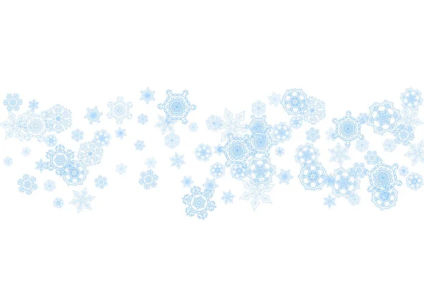 Marco Invierno Con Copos Nieve Azules Para Celebración Navidad Año — Vector de stock