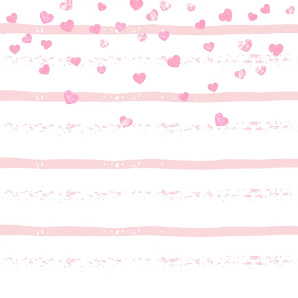 Confeti Brillo Boda Con Corazones Rayas Rosadas Lentejuelas Con Brillo — Vector de stock